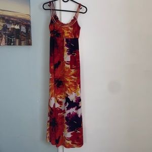 ❤️❤️ MOA MOA Sunset Floral Maxi Sleeveless Dress
